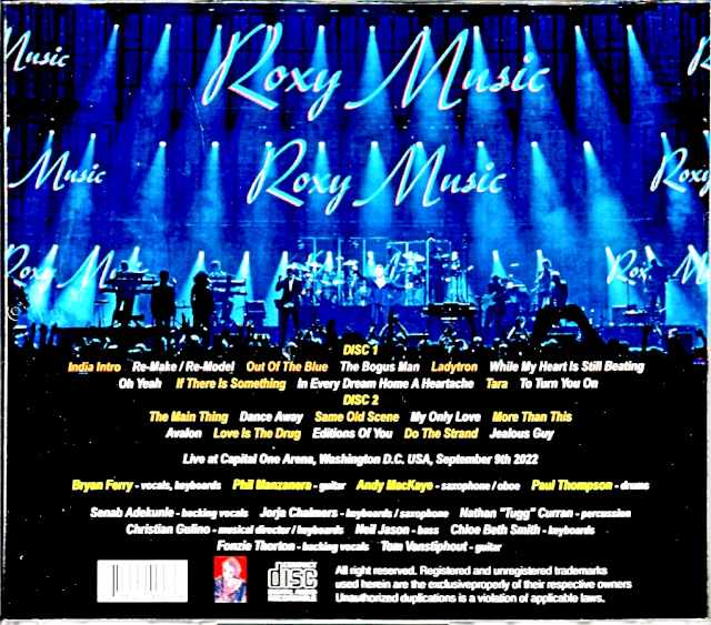 Roxy Music/WA,USA 2022 Complete