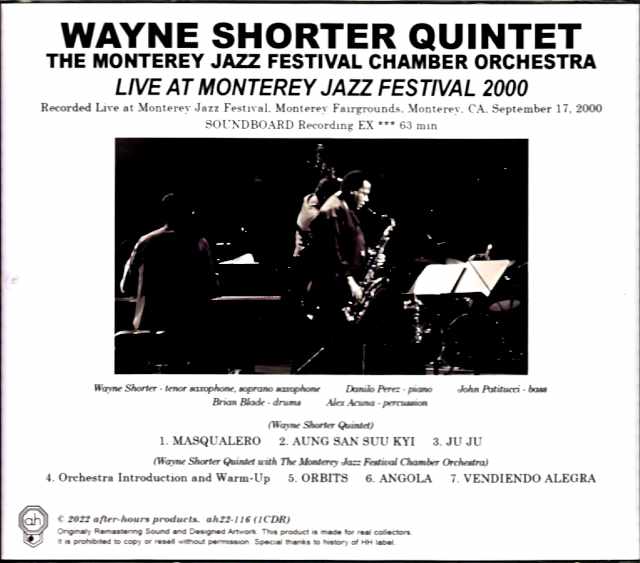 Wayne Shorter Quintet Monterey Jazz Festival Chamber Orchestra Danilo Perez, John Patitucci Wayne Shorter/CA,USA 2000