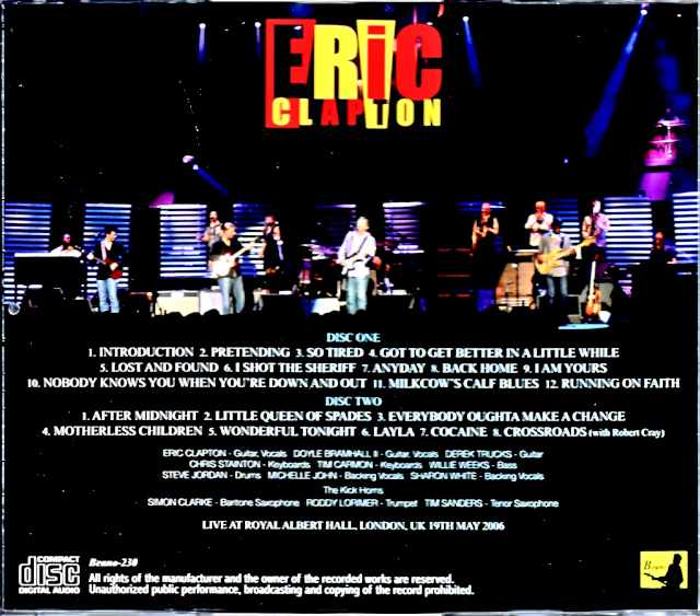 Eric Clapton/London,UK 5.19.2006 DAT Master