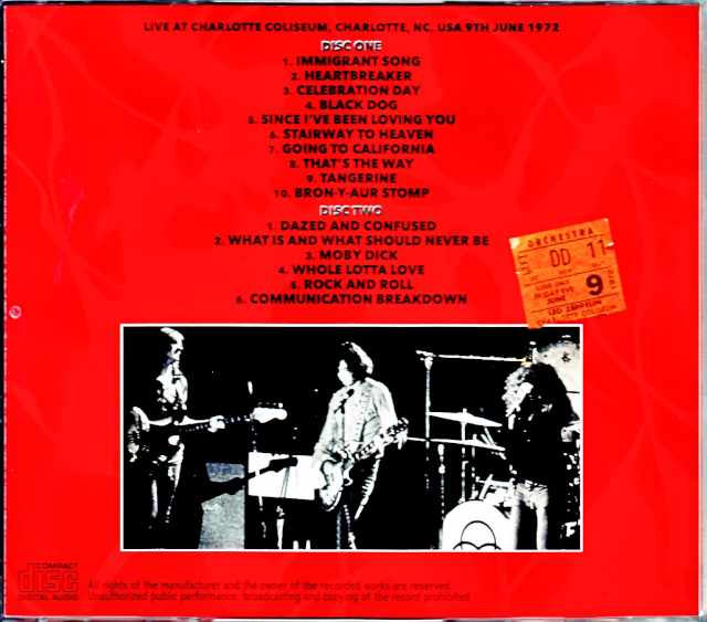 Led Zeppelin/NC,USA 1972 Upgrade