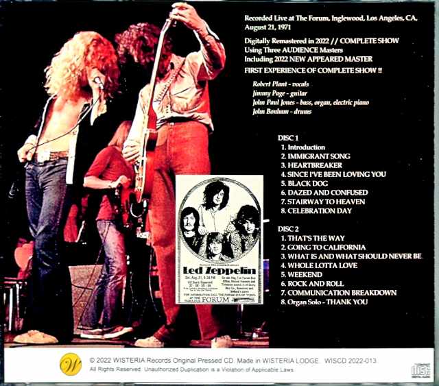 Led Zeppelin/CA,USA 8.21.1971 Complete Digitally Remastered