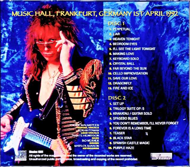 Yngwie Malmsteen/Germany 1992 Complete