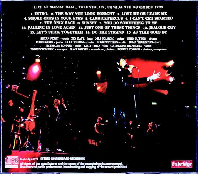 Bryan Ferry/Canada 1999 Complete Soundboard Edition