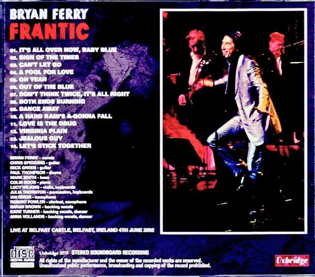 Bryan Ferry/Ireland 2002 Soundboard Edition