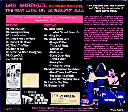 Led Zeppelin / Live on Blueberry Hill CA,USA 9.4.1970 Multiband Remaster