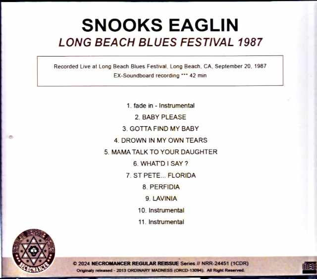 Snooks Eaglin / CA, USA 1987