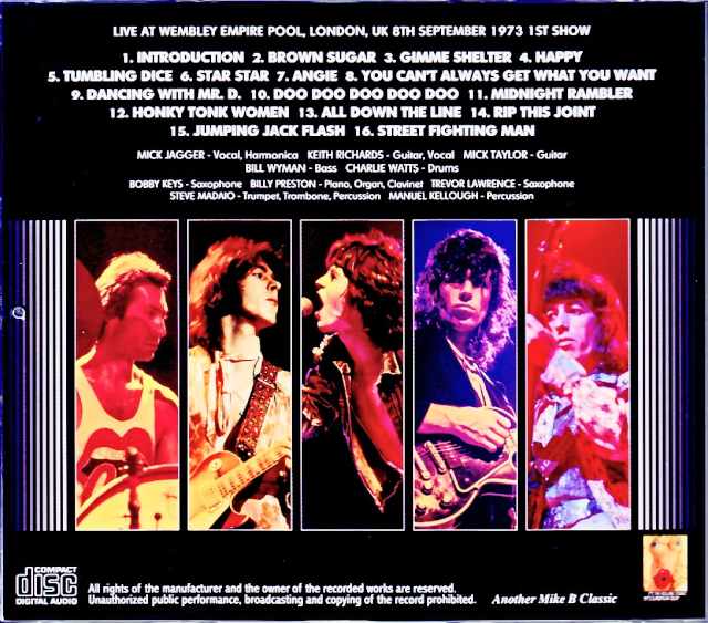 Rolling Stones /London,UK 9.8.1973 1st Show Upgrade 