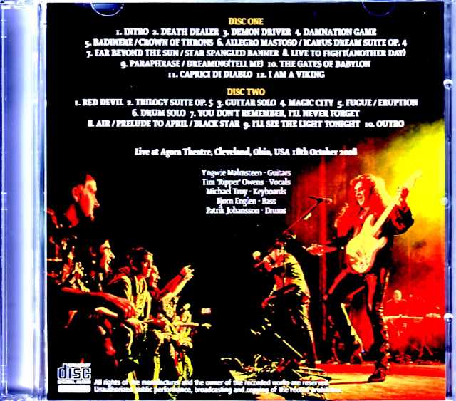 Yngwie Malmsteen /OH,USA 10.18.2008 Complete