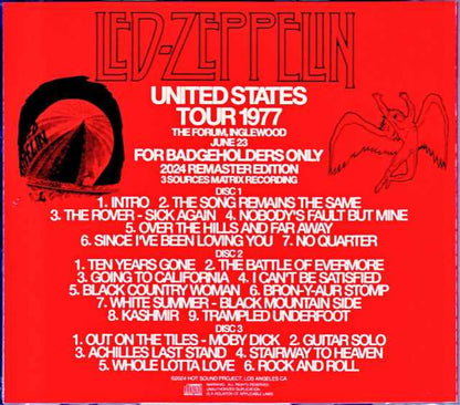 Led Zeppelin / Inglewood CA,USA 6.23.1977 Complete 3Source Matrix Edition