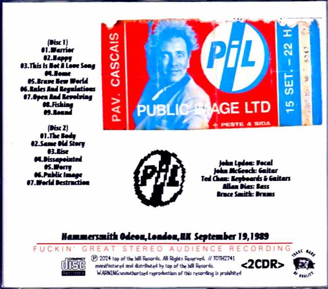 P.I.L. Public Image LTD. /London,UK 1989 Complete