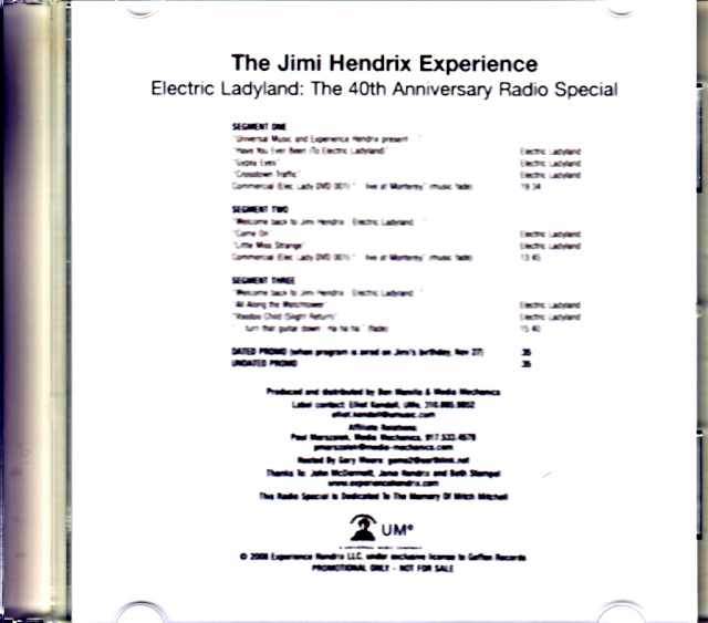 Jimi Hendrix Hosted by Gary Moore Jimi Hendrix/Electric Ladyland 40th Anniversary Radio Special