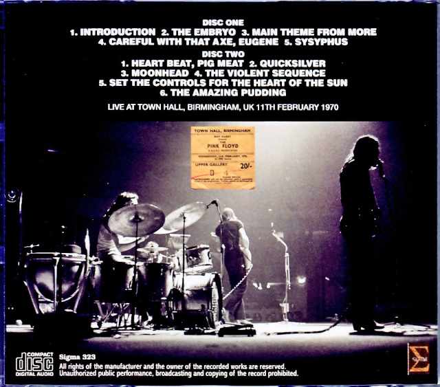 Pink Floyd /Birmingham,UK 2.11.1970 Upgrade