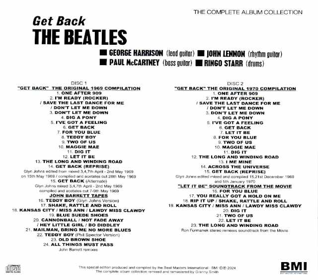 Beatles Get Back Complete Album Collection Vol.1