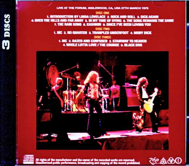 Led Zeppelin/CA,USA 3.27.1975 Mike Millard Master Tapes Remastered