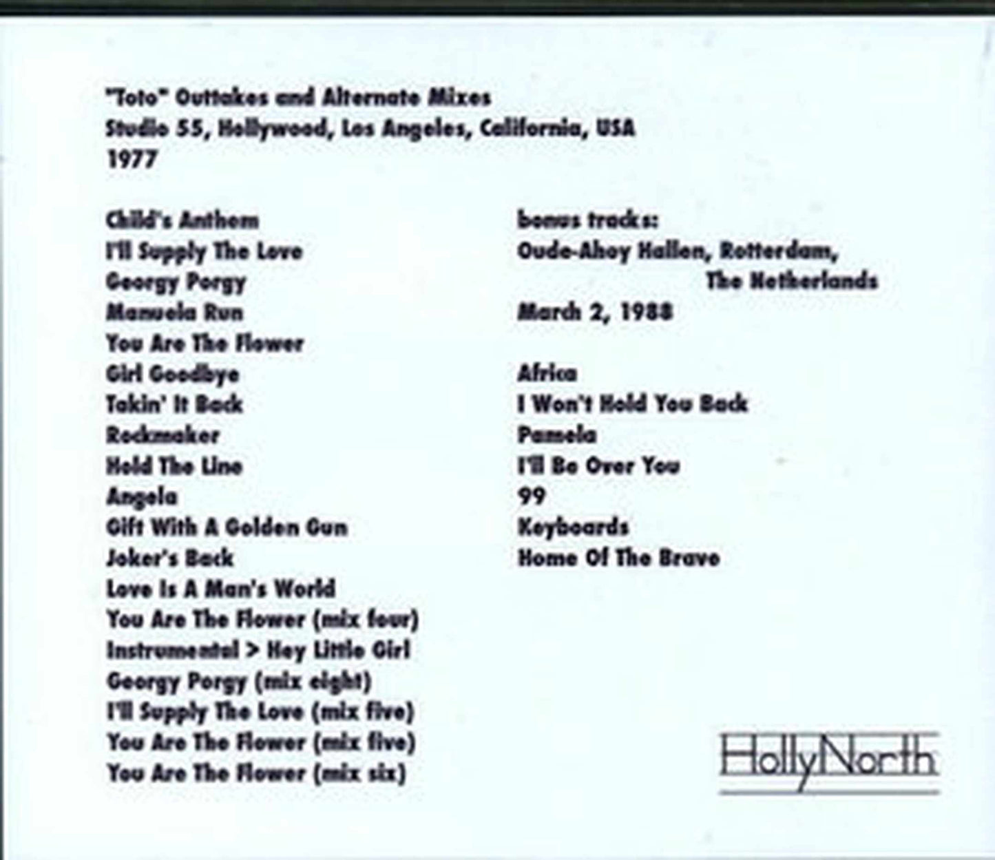 Toto/California 1977 & Netherlands 1988