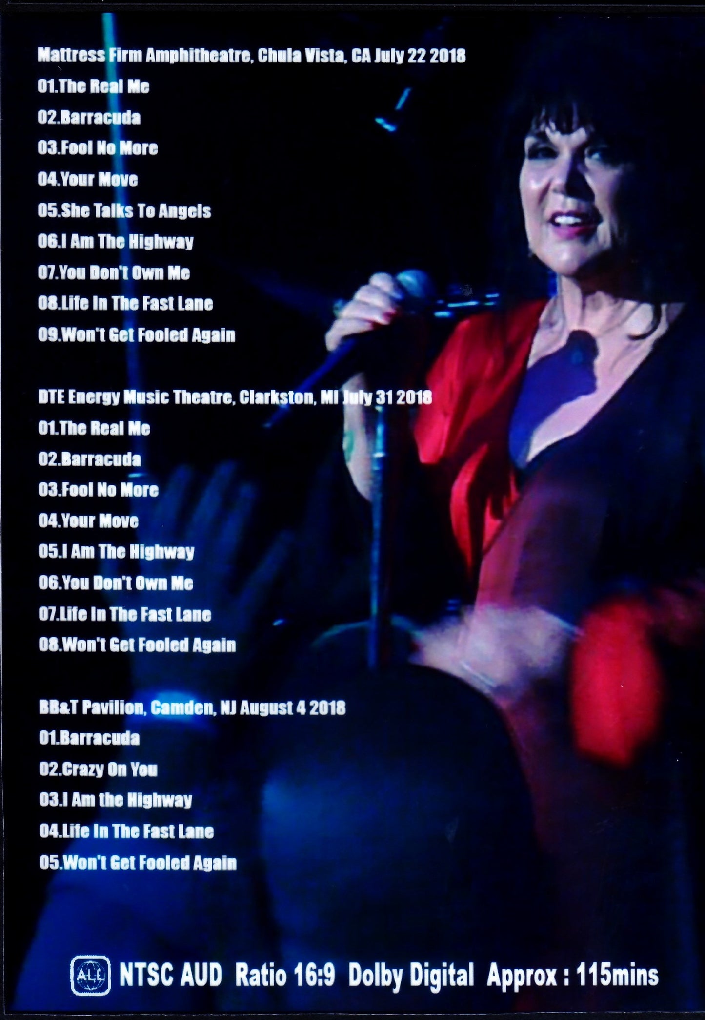 Ann Wilson of Heart/US Tour Collection 2018