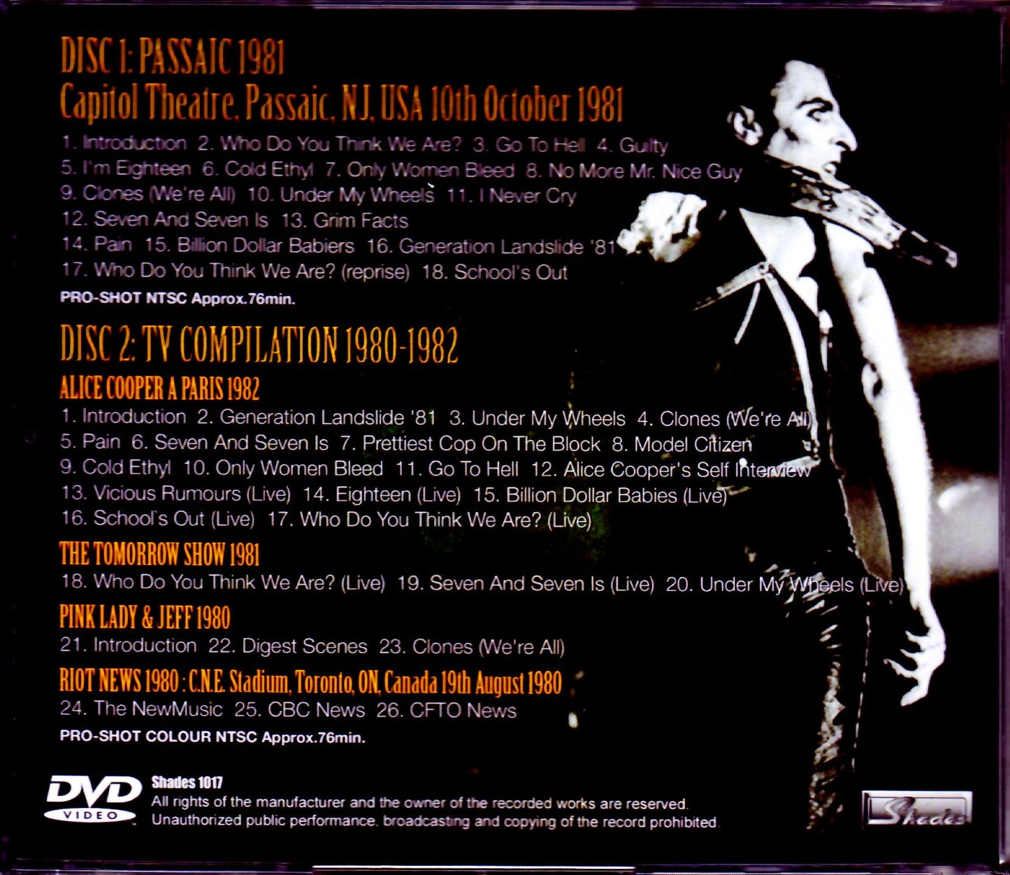 Alice Cooper/NJ, USA 1981 & more