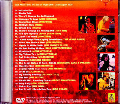 Various Artists Who,The Jimi Hendrix,Doors,Bob Dylan/Isle of Wight 1970 Japan Broadcast