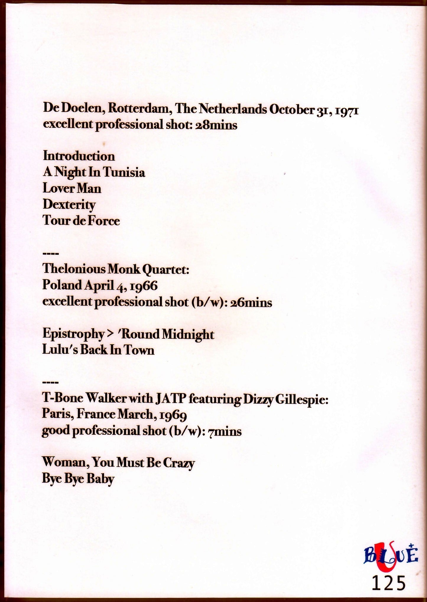 Giants of Jazz,Art Blakey,Dizzy Gillespie,Thelonious Monk/Netherlands 1971 & more