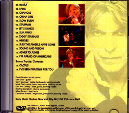 David Bowie/TV Broadcast NY,USA 2002 & more