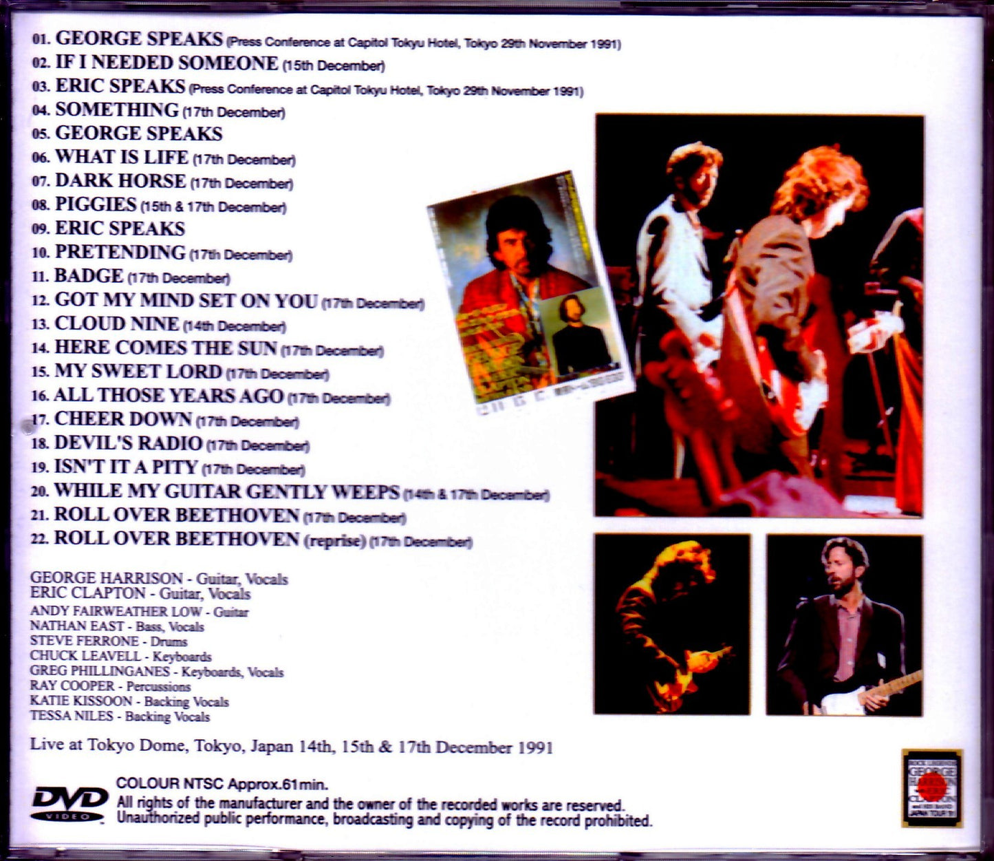 Eric Clapton/Tokyo,Japan 1991 3 Days Rare Compilation