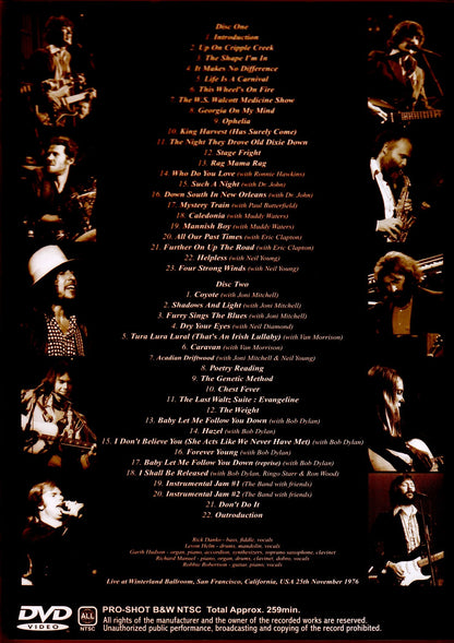 The Band/CA,USA 1976 Complete Video Monitor Edition