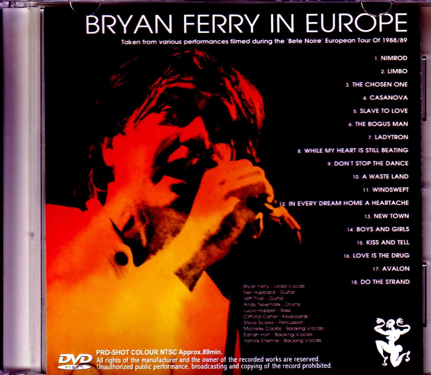 Bryan Ferry/Various Performances Filmed European Tour of 1988 & 1989