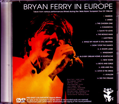 Bryan Ferry/Various Performances Filmed European Tour of 1988 & 1989