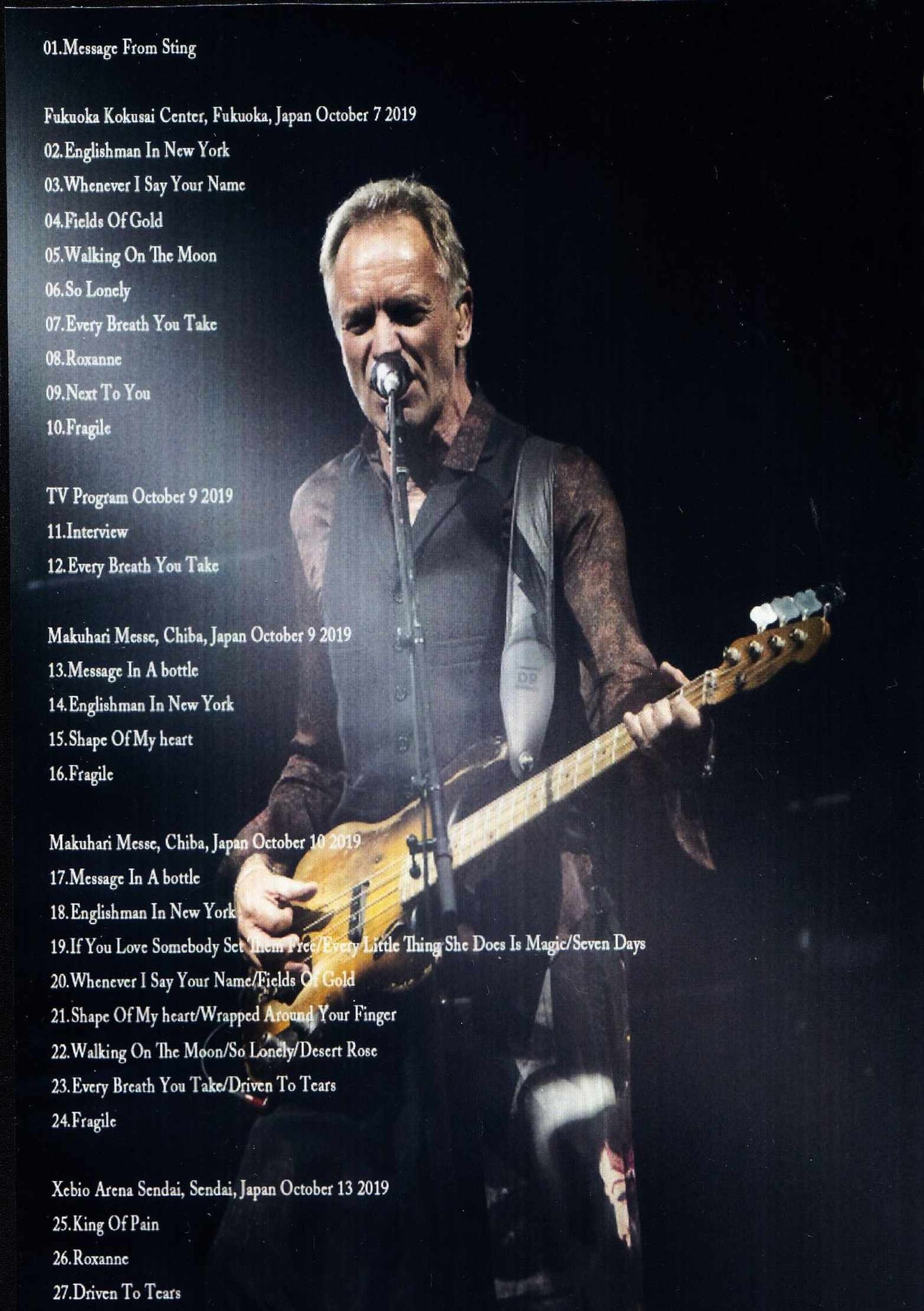 Sting/Japan Tour Collection 2019