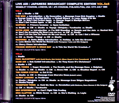 Various Artists Paul McCartney,Elton John,Madonna,Eric Clapton,Santana/London,UK & PA,USA 1985 Japanese Broadcast Complete Vol.5 & 6