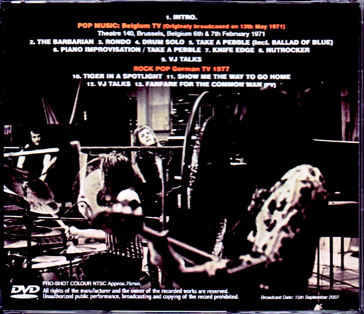 EL & P Emerson,Lake & Palmer/Belgium 1971 & more Japanese Broadcast Version