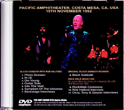 Black Sabbath,Rob Halford/CA,USA 1992 Pro-Shot Edition