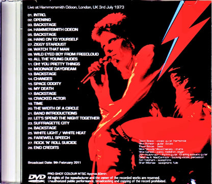 David Bowie/London,UK 1973 Japanese Broadcast