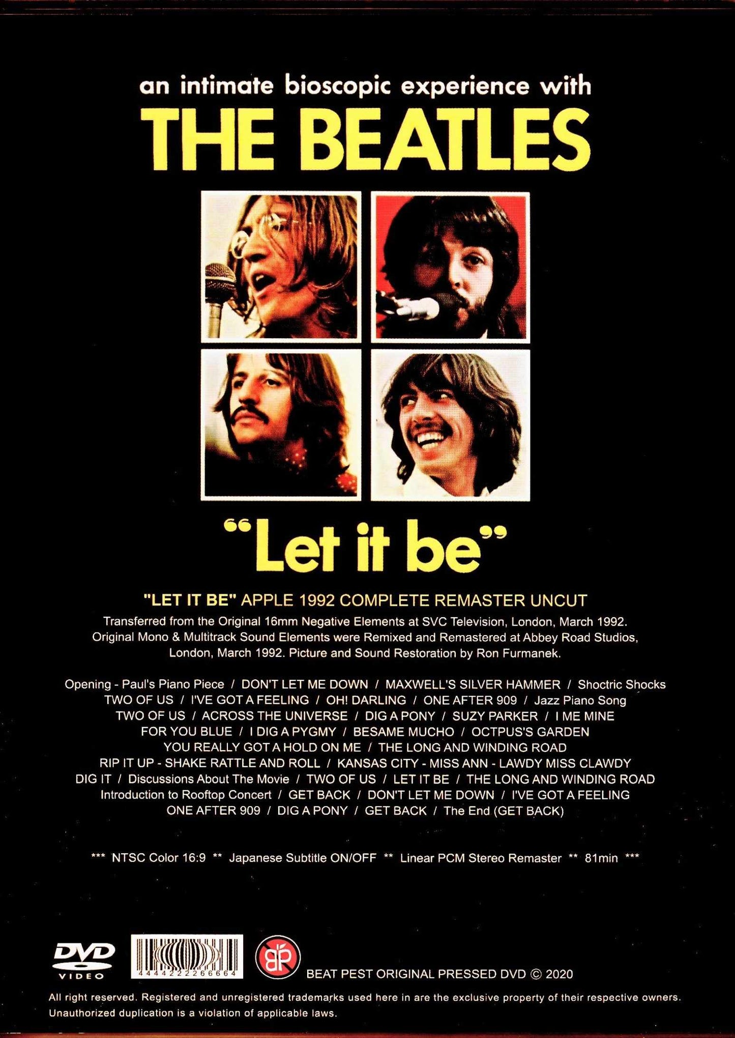 Beatles/Let it Be Original 16mm Remixed & and Remastered