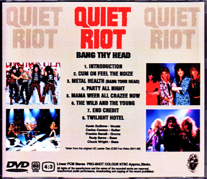 Quiet Riot/Bang Thy Head Original US Laser Disc Edition