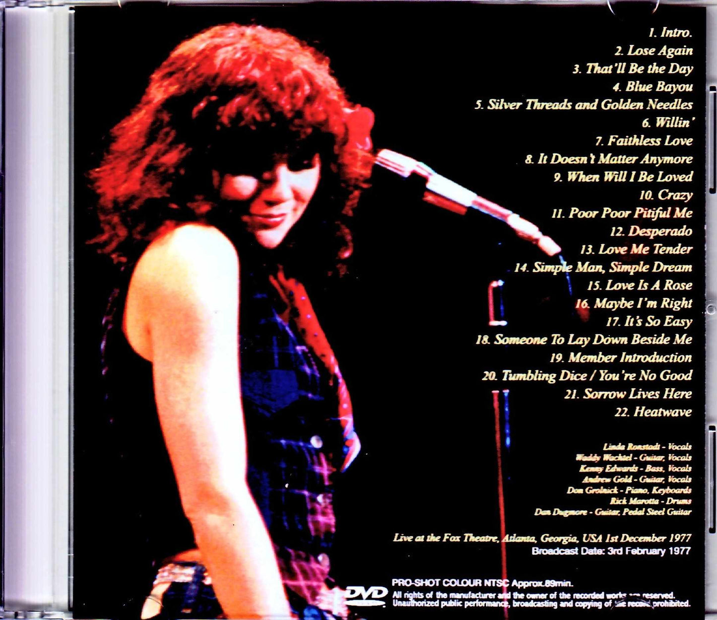 Linda Ronstadt/GA,USA 1977 Japanese Broadcast Edition