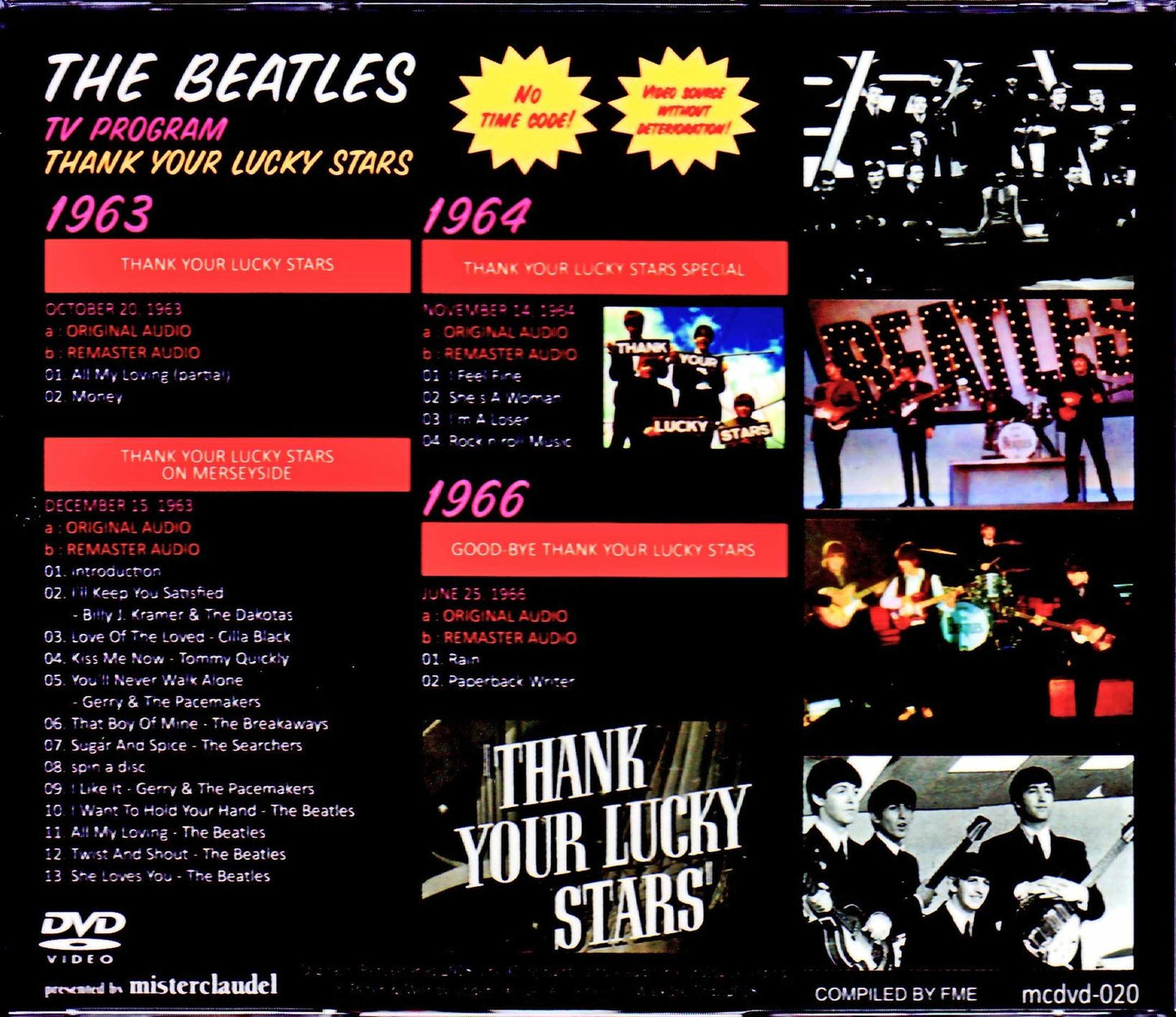 Beatles/TV Program Thank Your Lucky Stars 1963,1964 & 1966