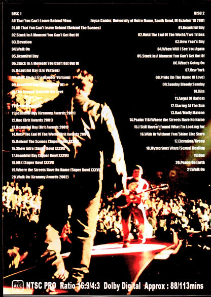 U2/Elevation Tour 2001 video collection etc.