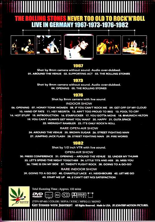 Rolling Stones/8mm Historic Treasured Audience Video Collection 1967-1982