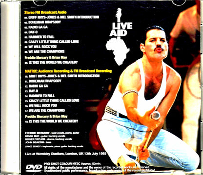 Queen/Live Aid London,UK 1985 Stereo FM & Audience Recordings Matrix