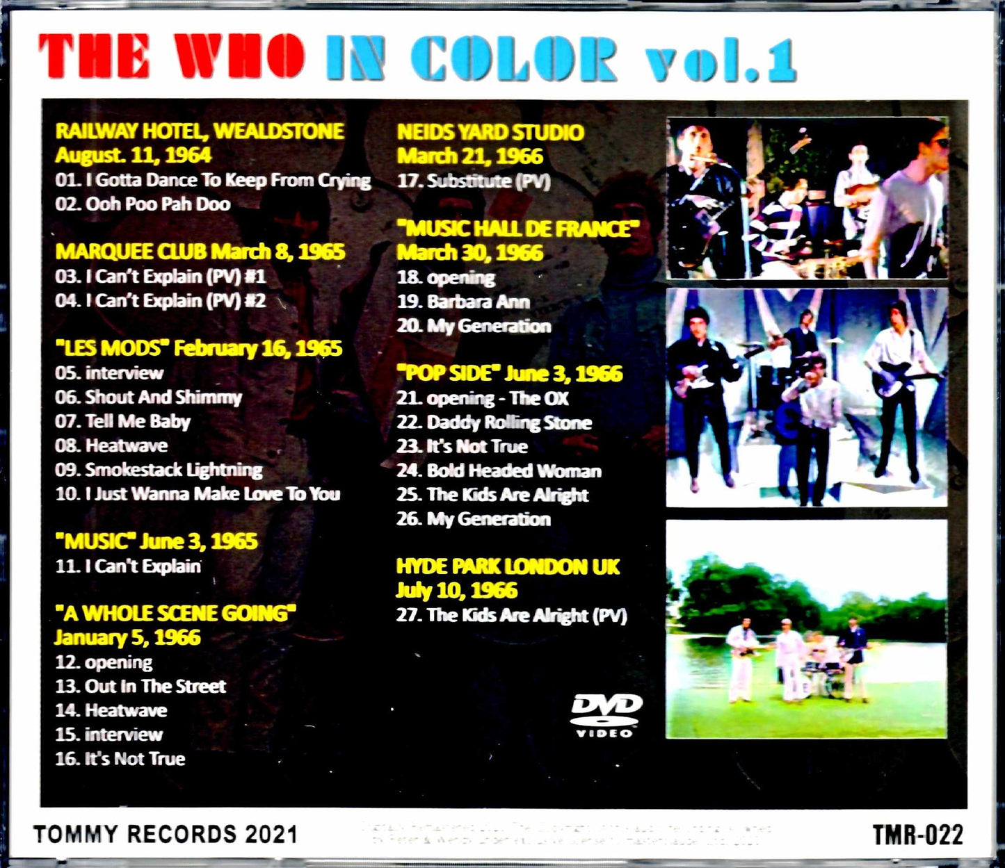 The Who/Historical Activities Historical Films 1964-1966 Vol.1 Color version, first volume