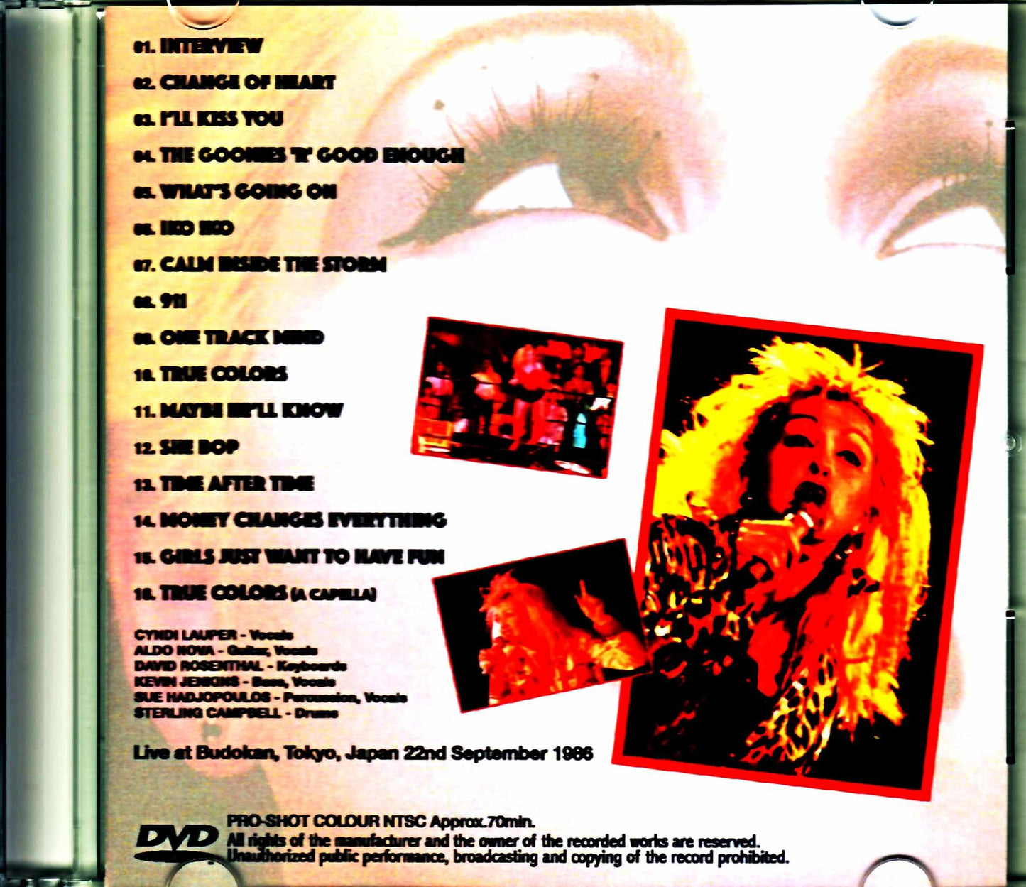 Cyndi Lauper/Tokyo,Japan 9.22.1986