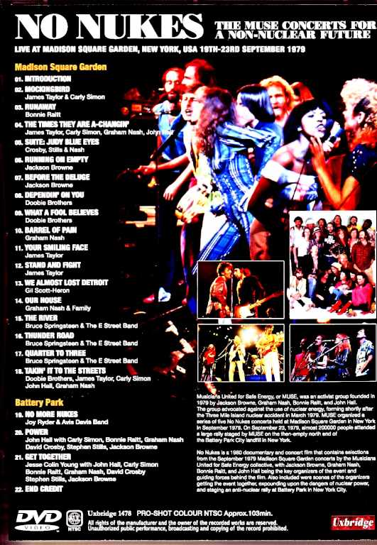 Various Artists Jackson Browne, Bruce Springsteen, Carly Simon, Doobie Brothers/Anti-Nuclear Event No Nukes NY,USA 1979 Upgrade