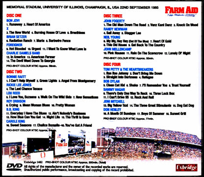 Various Artists Neil Young,Bon Jovi,Foreigner,Bob Dylan,Tom Petty/Farm Aid 1985 Farm Aid IL,USA 1985