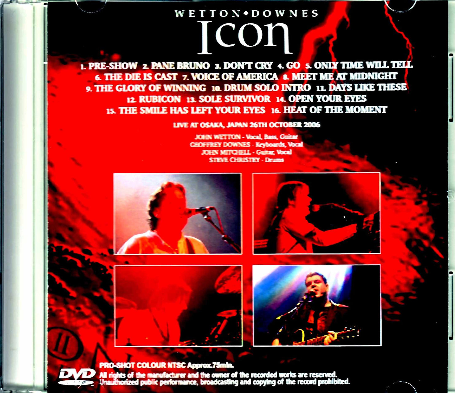 Icon John Wetton,Geoffrey Downes/Osaka,Japan 10.26.2006