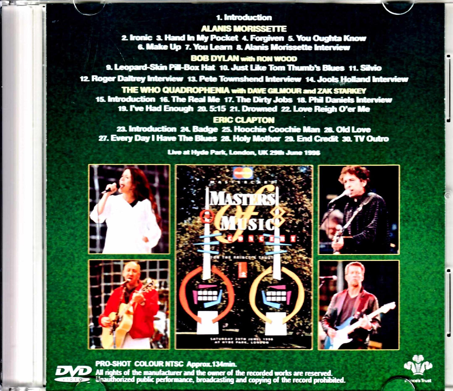 Various Artists Bob Dylan, Eric Clapton, Alanis Morissette Who,The/Legendary charity event that attracted approximately 150,000 people London, UK 1996