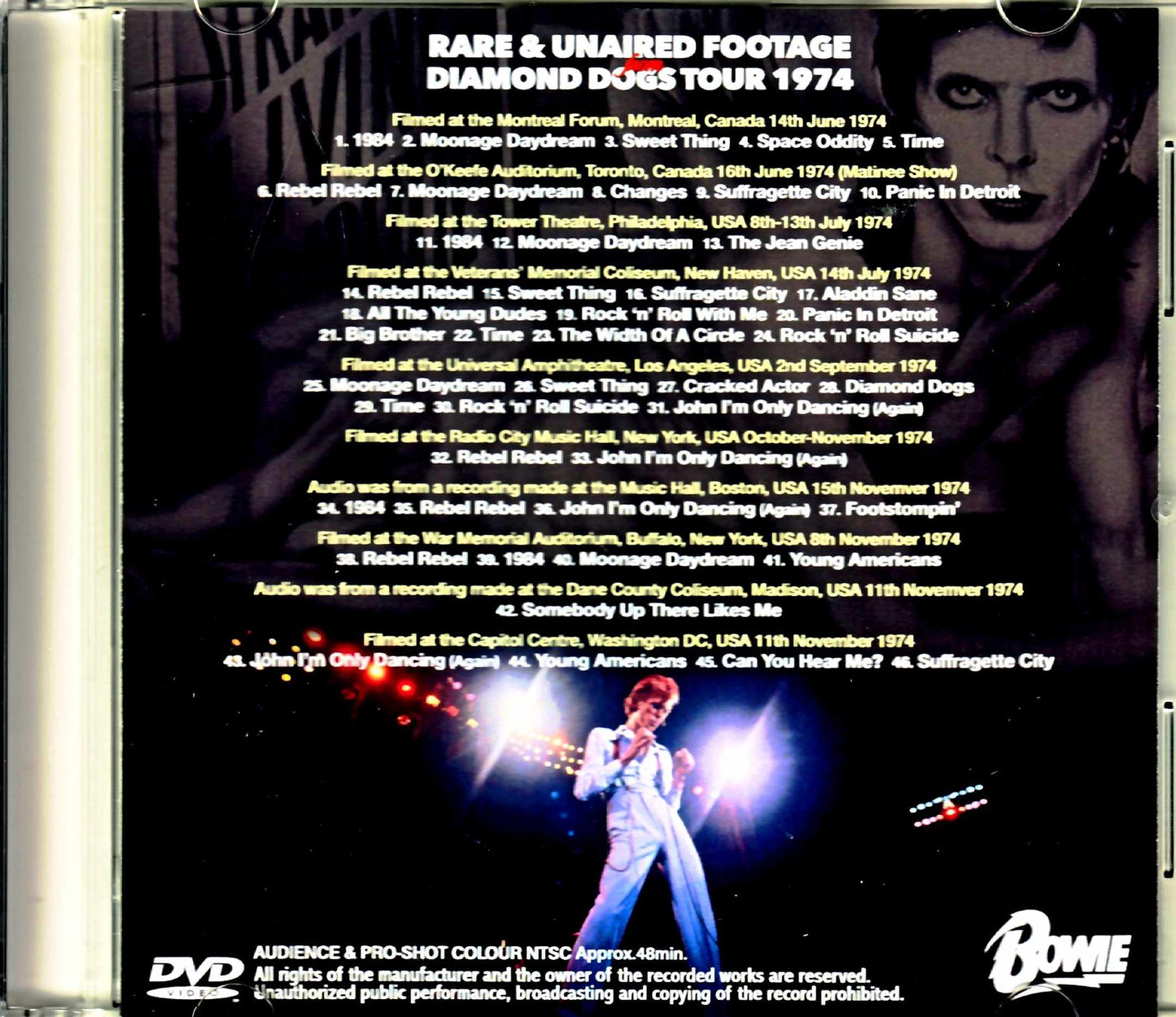 David Bowie Diamond Dogs Tour 1974 Rare & Unaired Footage