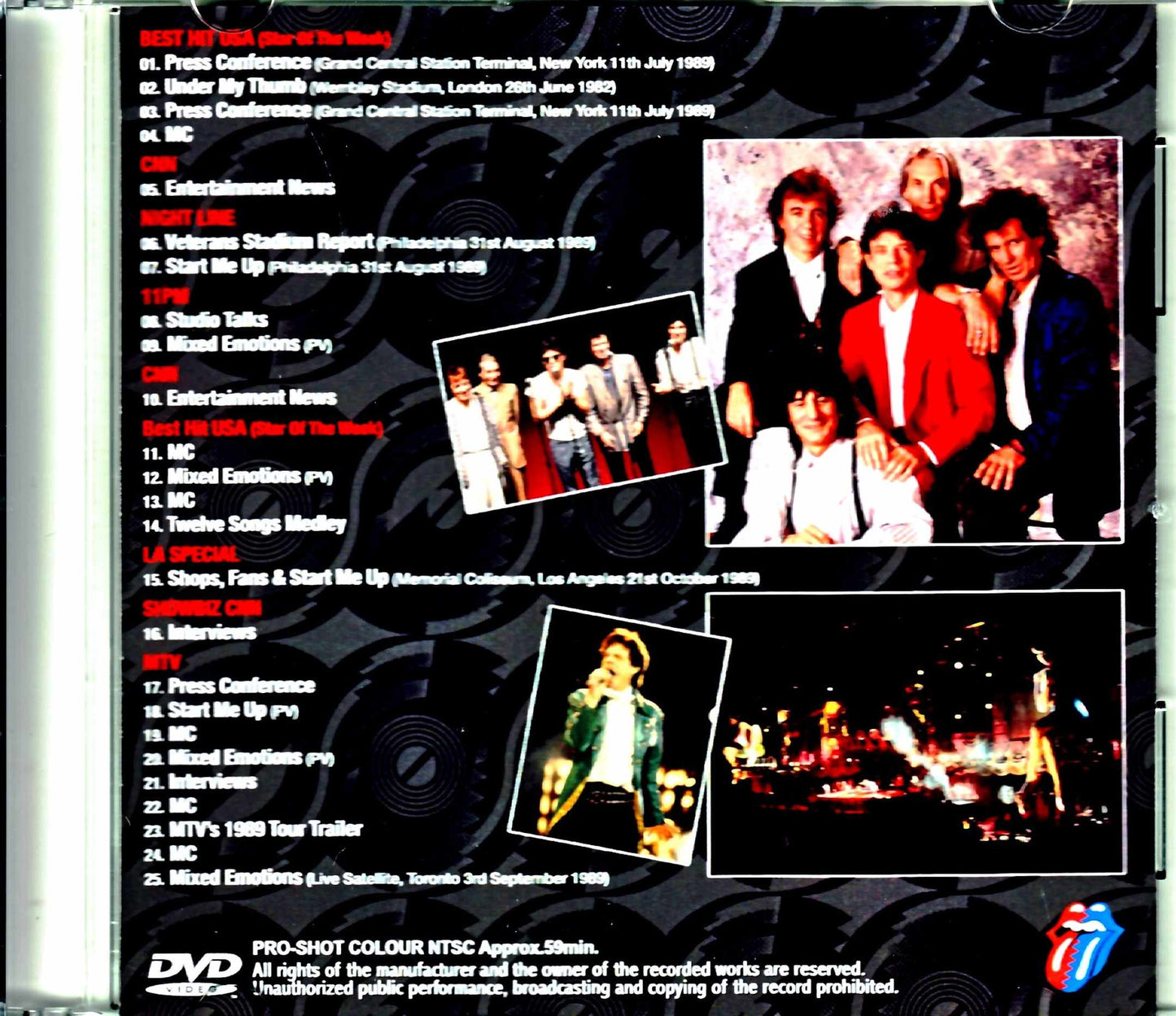Rolling Stones/Various TV Programming broadcast in Japan 1989