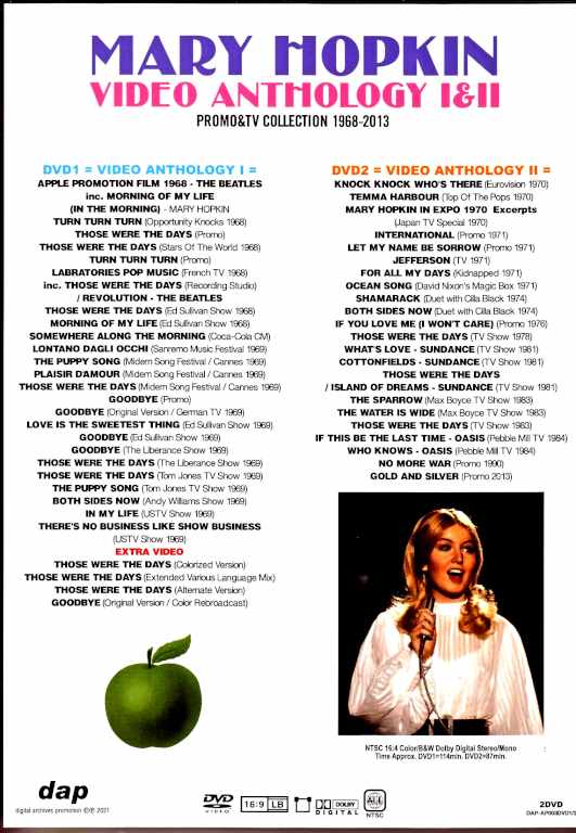 Mary Hopkin/Video Anthology Promo & TV Collection 1968-2013