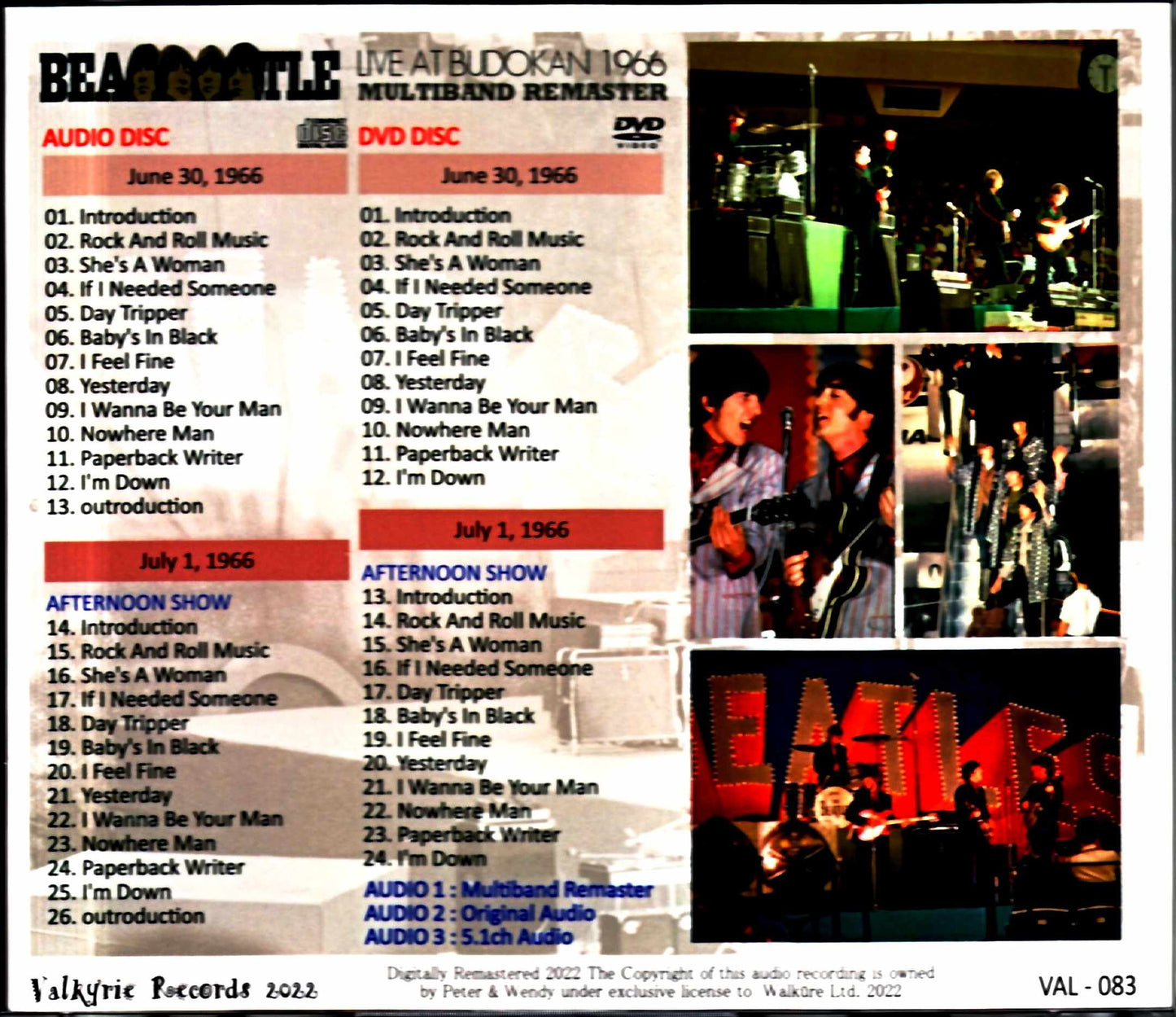 Beatles Tokyo, Japan 1966 2Days Multiband Remaster